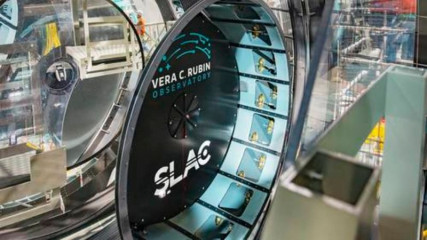 The NSF–DOE Vera C. Rubin Observatory team installing the LSST Camera on the Simonyi Survey Telescope in March 2025.
